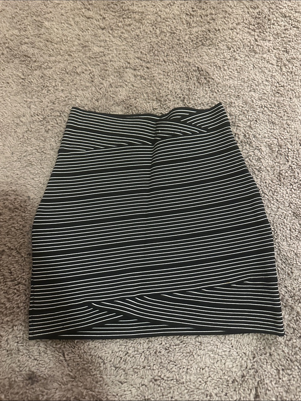 BCBG Black and White Striped Skirt